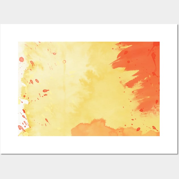 Orange splash watercolour Wall Art by thepeartree